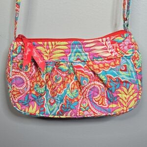 Vera Bradley Quilted Crossbody Bright Multi Floral Red Lining Mini Bag